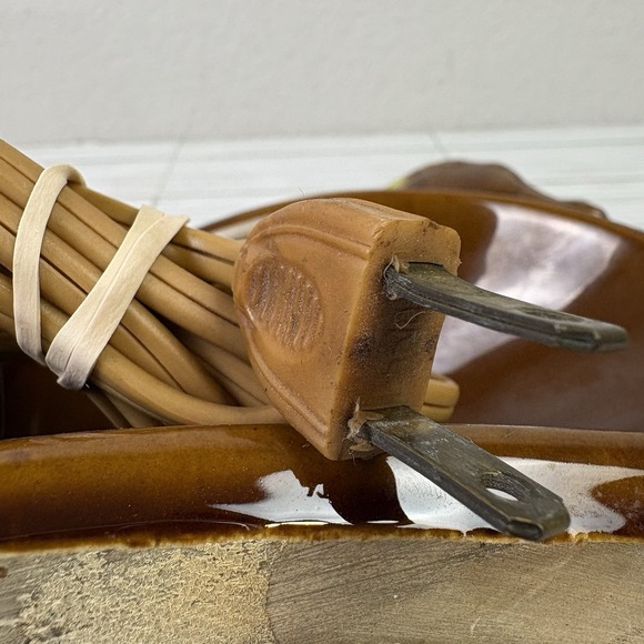 Vintage MCM Horse And Foal Lamp Light Ceramic Brown Works Read Description - Picture 10 of 10